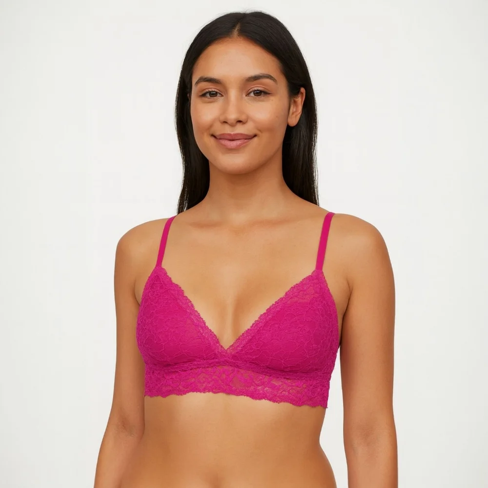 Victoria’s Secret Women's Fuchsia Posey Lace Curvy Bralette Size XL - Picture 1 of 10